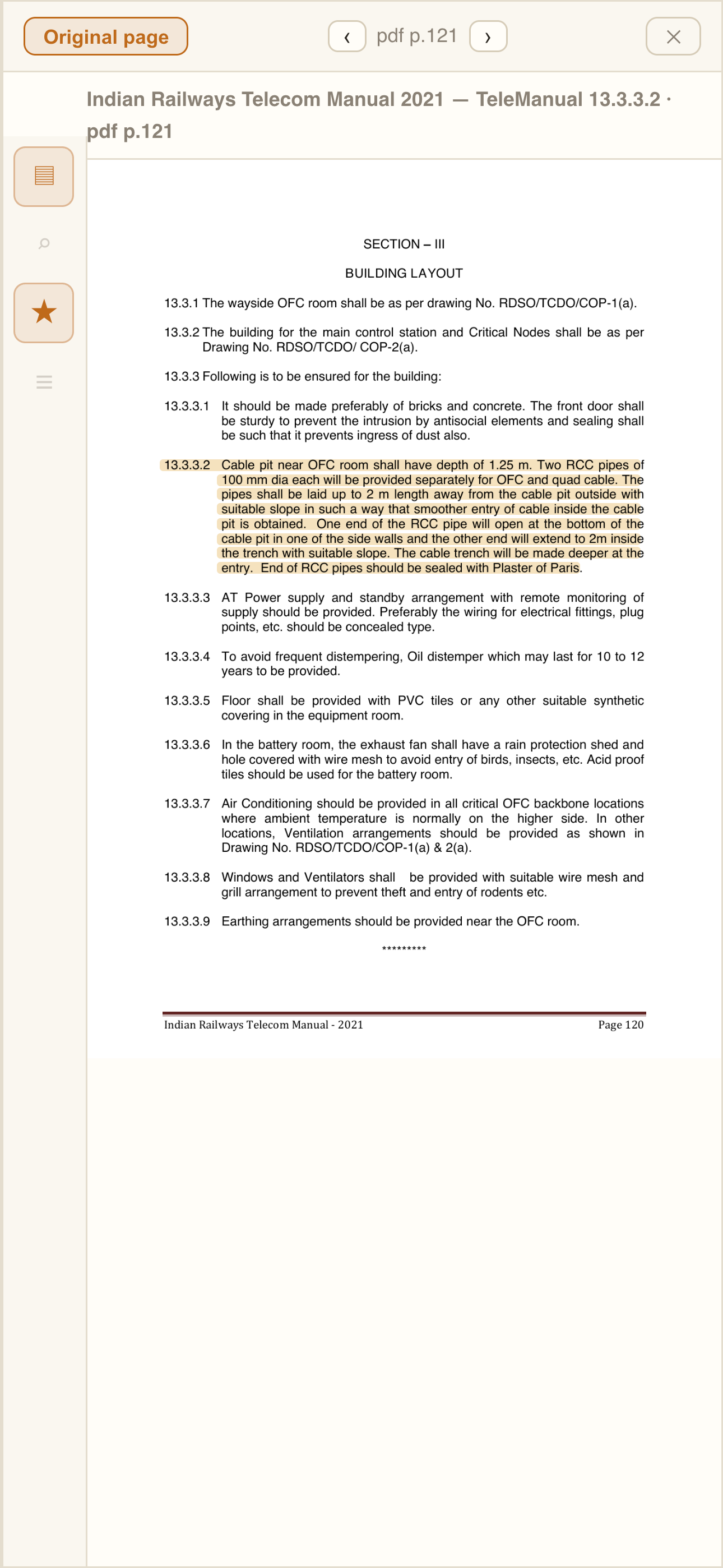 Portal on a phone — the original manual page with the cited lines highlighted
